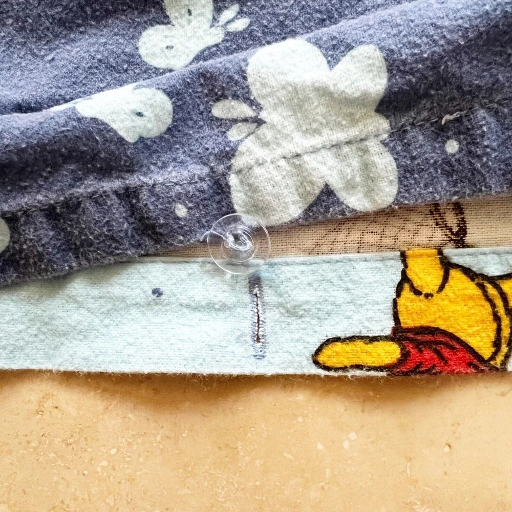 Vtg 80s Disney Winnie the Pooh Duvet Cover & Euro Sham Flannel Piglet Tigger